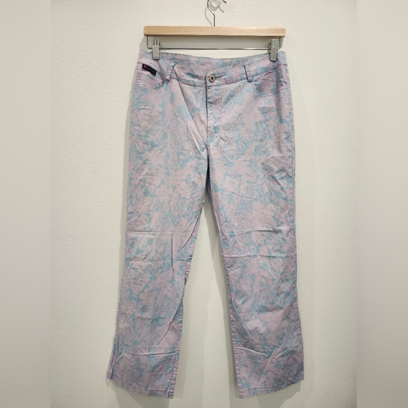 RARE DOLCE & GABBANA BLUE PURPLE PANTS SZ 42 MEDIUM TROPICAL VINTAGE LUXURY - Picture 1 of 7